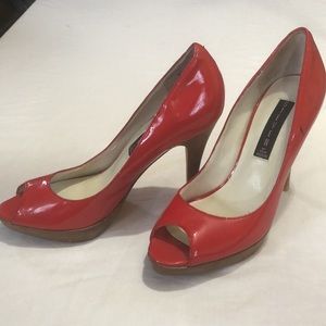 Steve Madden Red genuine leather open toe heels size 7M